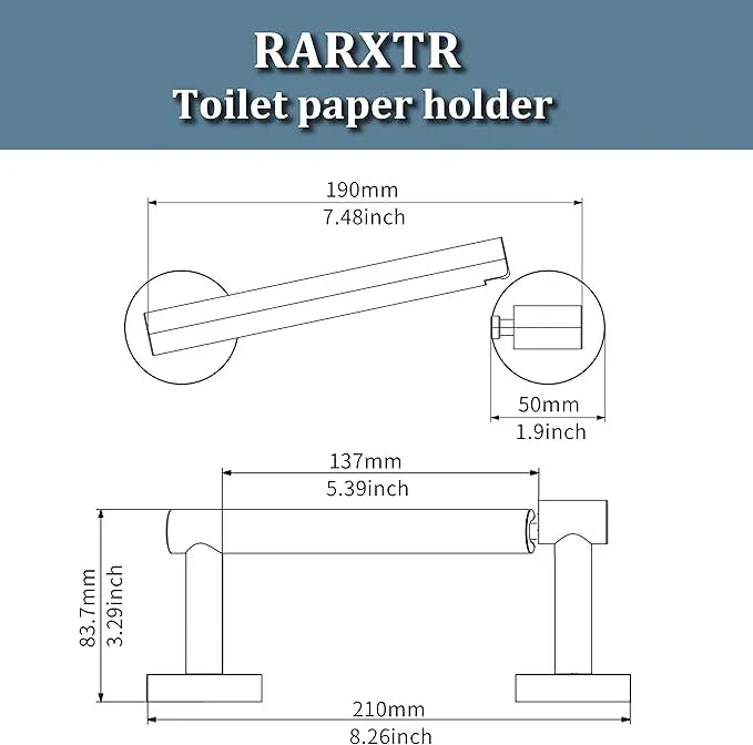 White Toilet Paper Holder SUS304 Stainless Steel Double Post Pivoting Toilet Paper Roll Holder Wall Mounted Toilet Tissue Holder for Commercial Bathroom RV Brushed Brass Finish - ModernBath