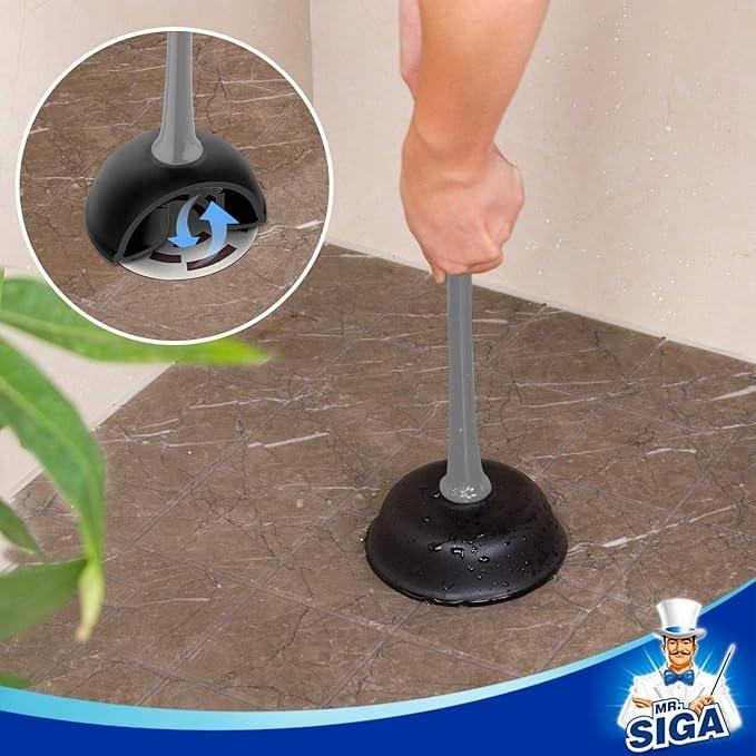 MR.SIGA Toilet Plunger and Bowl Brush Combo for Bathroom Cleaning, Gray, 2 Sets - ModernBath