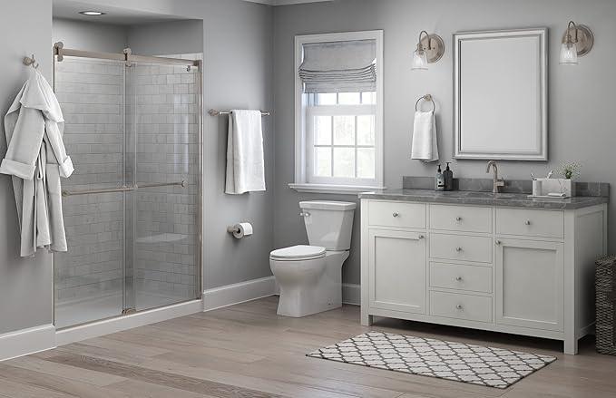 Franklin Brass Kinla 5-Piece Bathroom Set Satin Nickel 18" and 24" Towel Bar Racks, Toilet Paper Holder, Ring, Hook KIN5PC-SN - ModernBath