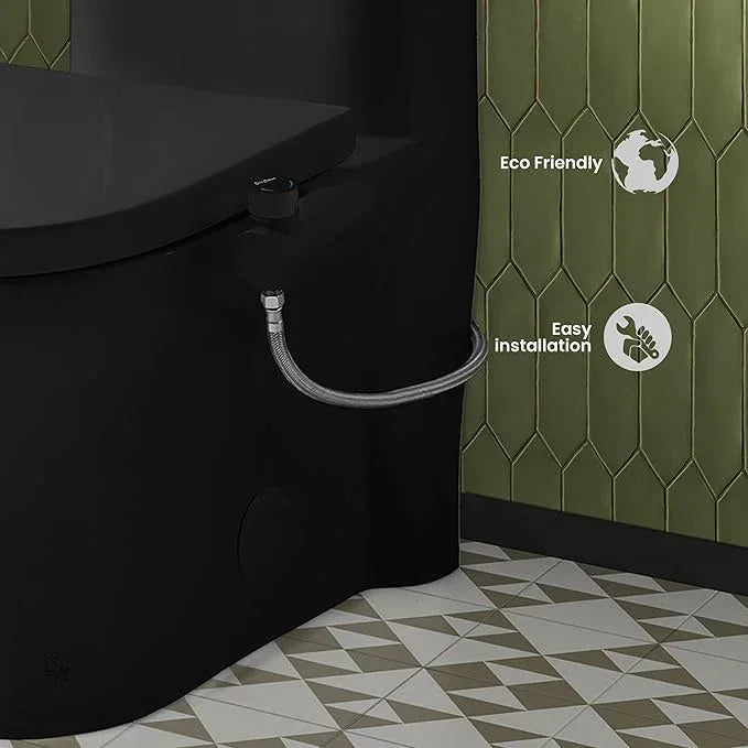 Swiss Madison Aqua Non-Electric Bidet Toilet Attachment in Matte Black with Black Knob - ModernBath