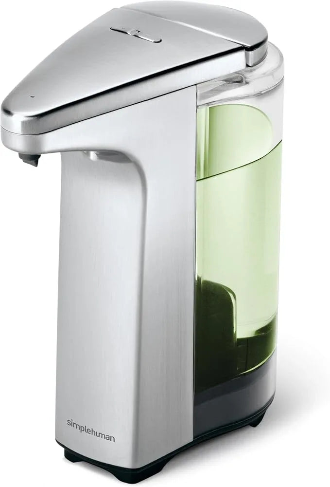simplehuman 8 oz. Touch-Free Sensor Liquid Soap Pump Dispenser with Soap Sample, Brushed Nickel - ModernBath