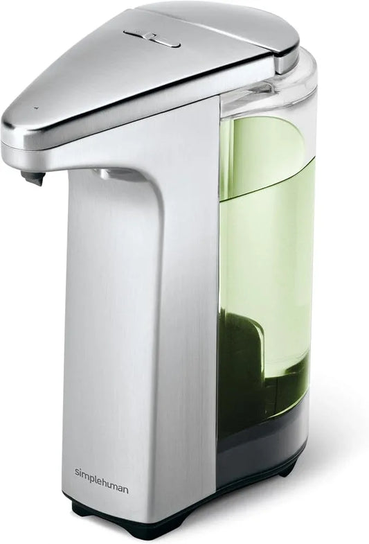 simplehuman 8 oz. Touch-Free Sensor Liquid Soap Pump Dispenser with Soap Sample, Brushed Nickel - ModernBath