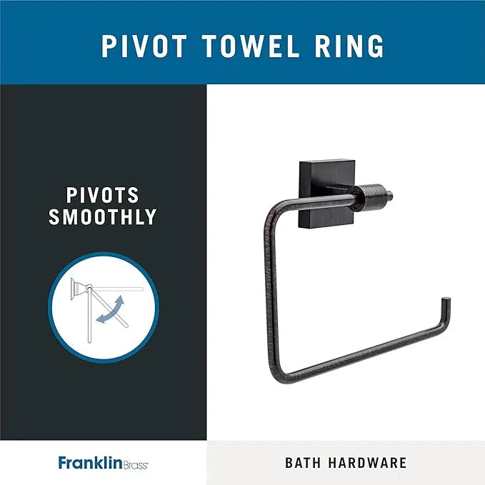 Franklin Brass Maxted (1-Pack) Hand Towel Holder Venetian Bronze Towel Racks for Bathroom Wall Square Towel Ring Holder for Bath Towel Hanger for Kitchen, Bathroom Accessories MAX46-VBR - ModernBath