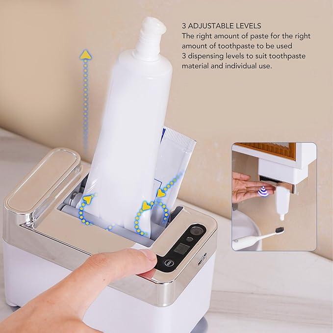 Automatic Toothpaste Dispenser, Smart Electric Toothpaste Dispenser with 3 Dispensing Modes, Wall Mounted or Tabletop Automatic Toothpaste Squeezer for Kids and Adults, Bathroom - ModernBath