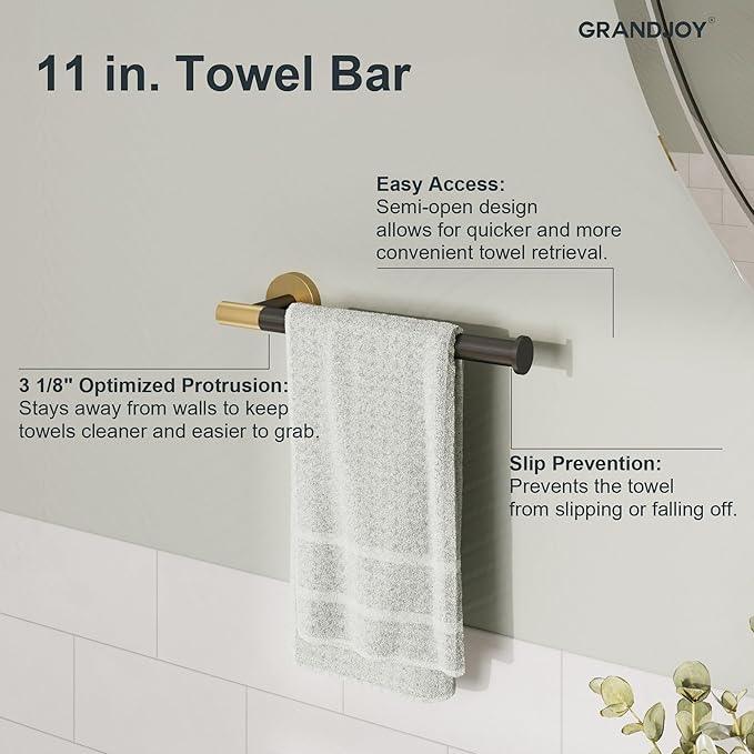 Matte Black Bathroom Hardware Accessories Set, Knurled SUS304 Stainless Steel Kit, Towel Bar, Ring, Robe Hook, Paper Holder, Wall Mounted - ModernBath