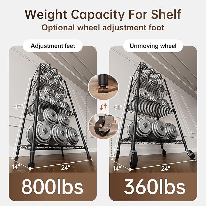 4 Tier Shelves Storage Shelf Wire Closet Bathroom Organizers Metal Pantry Kitchen Garage Shelving Unit Laundry Room Organization Home Rack Net Basket Black with Wheels 14”D X 24”W X 48.9”H - ModernBath
