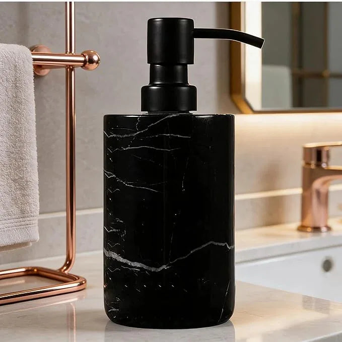 Elegant Black Marble Bath Essentials - Elevate Your Bathroom with Luxurious, Timeless Design,Marble Bath Accessories, Craftsmanship (Soap Pump) - ModernBath