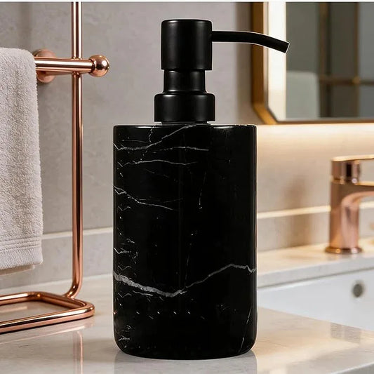 Elegant Black Marble Bath Essentials - Elevate Your Bathroom with Luxurious, Timeless Design,Marble Bath Accessories, Craftsmanship (Soap Pump) - ModernBath