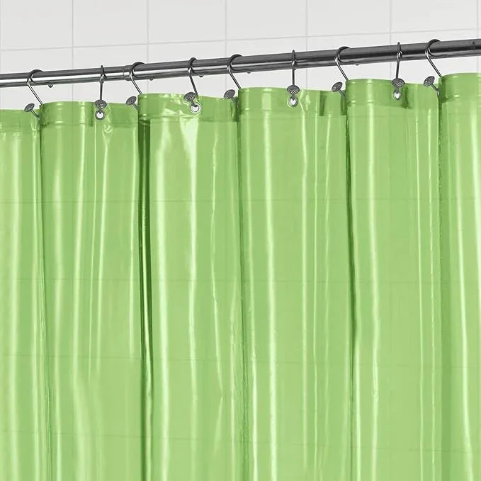 Barossa Design Extra Long Shower Curtain Liner with 3 Magnets - 72" x 84" XL, Waterproof PEVA Lightweight Shower Liner for Bathroom, PVC Free, Metal Grommets - Clear Green, 72x84 - ModernBath