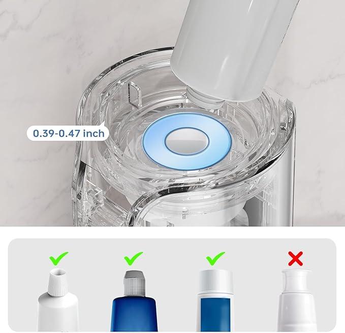 Automatic Toothpaste Dispenser Wall Mounted - Hands-Free Toothpaste Squeezer with 3 Speed Settings, 2 Toothbrush Holders & Strong Adhesive - Smart Bathroom Organizer for Kids and Adults - ModernBath