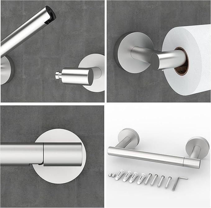 Brushed 2 Pack Toilet Paper Holder SUS304 Stainless Steel Double Post Pivoting Toilet Paper Roll Holder Wall Mounted Toilet Tissue Holder for Commercial Bathroom RV - ModernBath