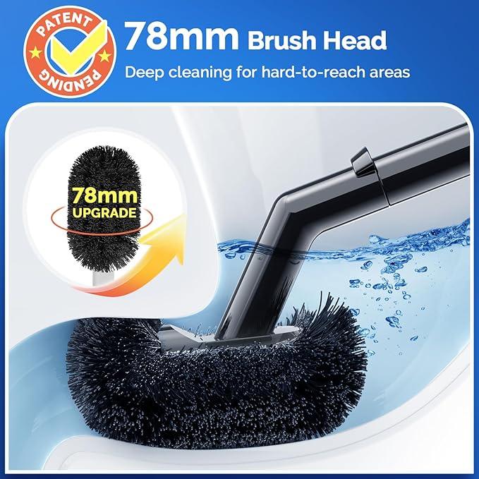 HAMITOR Toilet Plunger Bowl Brush Combo：Heavy Duty Rubber for Drain Clog Remover - Curved Design Bristles for Deep Cleaning Under Rim - Compact Bathroom Cleaning Tools for New Homet Essentials - Black - ModernBath