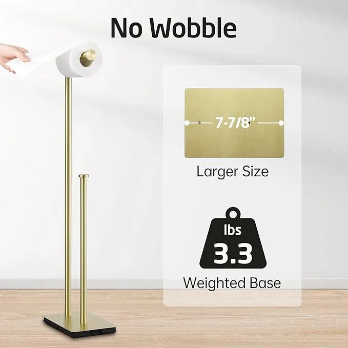 KES Free Standing Bathroom Toilet Paper Roll Holder, Toilet Paper Holder Stand with Weighted Base SUS304 Stainless Steel Brushed Gold, BPH286S1B-BZ - ModernBath