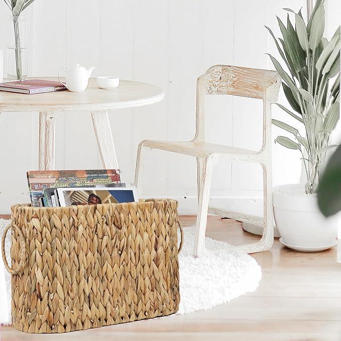 Toilet Paper Storage, Water Hyacinth Bathroom Toilet Paper Basket for Storage, Toilet Paper Holder Wicker Basket for 6 Mage Rolls, Bathroom Accessories Organizer - ModernBath