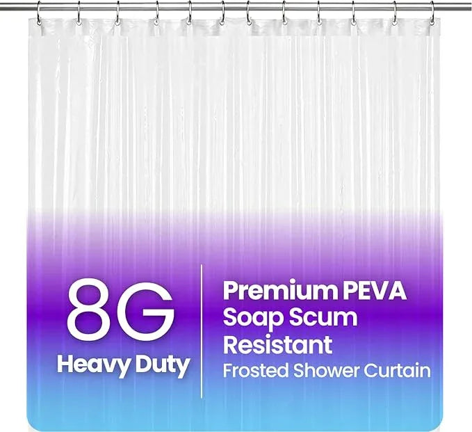 LiBa Waterproof Plastic Shower Curtain - Bathroom Shower Curtain Premium PEVA Non-Toxic with Rust Proof Grommets Frosted 8G Heavy Duty Bathroom Accessories 72x84 - Frosted - ModernBath