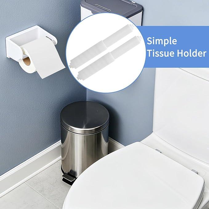 4 Pcs Toilet Paper Holder Spring Loaded,Plastic Toilet Tissue Roll Holder Insert, Tissue Holder for Bathroom,White Toilet Paper Holder Replacement Rod for Toilet or Bathroom Fixture - ModernBath