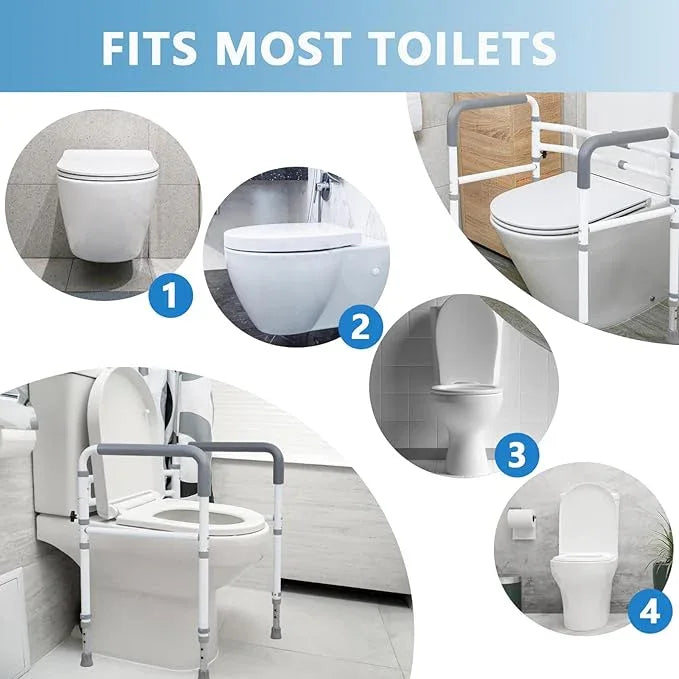 WeHwupe Toilet Rails - Toilet Safety Rail for Elderly Adults - Adjustable Bathroom Toilet Handles - Toilet Safety Frame & Rails - Toilet Grab Bars for Senior, Handicap & Disabled,Fits Most Toilets - ModernBath