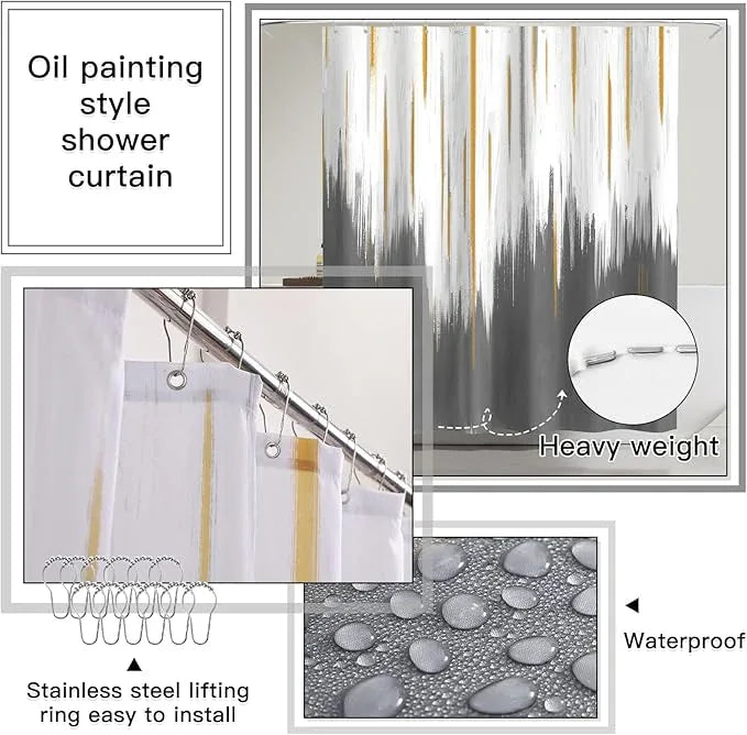 WSBArt 32PC Bathroom Accessory Set Bathroom Accessories Set Grey Bathroom Set, Shower Curtain Set, 2 Piece Bath Towel Set, 3PC Soap Dispenser, Toilet Brush & Trash Can - ModernBath