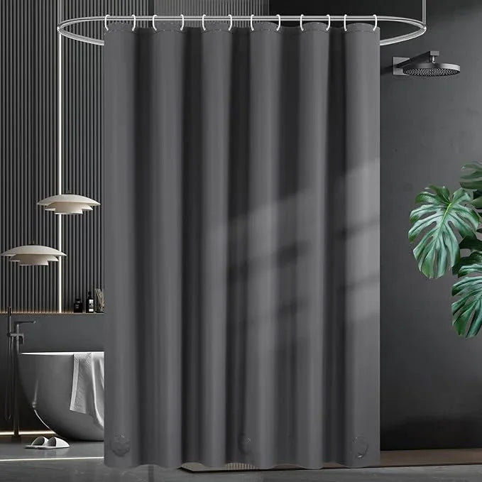 UFRIDAY Dark Grey Stall Shower Curtain Liner Premium PEVA 48 x78 inch,Heavy Duty Shower Curtain with 2 Weighted Magnets, Plastic Waterproof Grey Shower Curtains for Bathroom with 8 Hooks - ModernBath