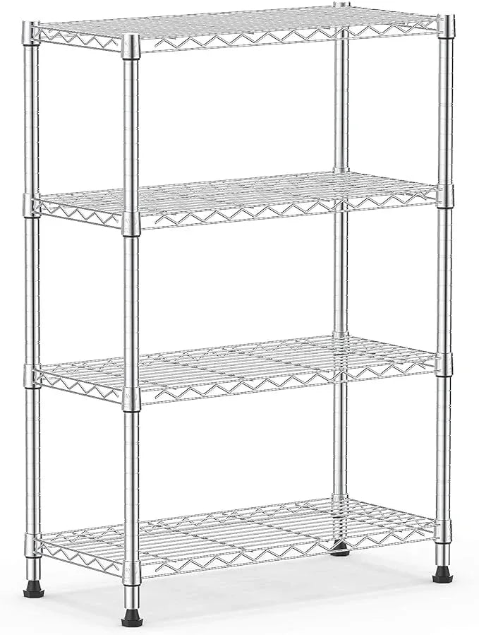 1000 lbs Storage Shelving Steel Heavy Duty 4-Tier Utility Shelving Unit Steel Organizer Wire Rack for Home,Kitchen,Office,Chrome (13.7" D x 29.5" W x 47.2" H) - ModernBath
