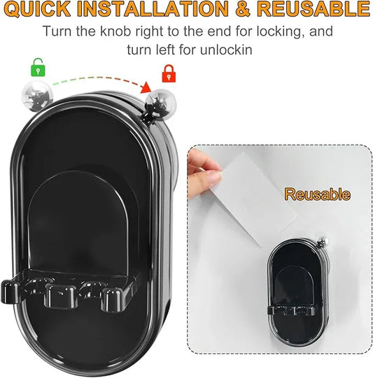 Botsparty Toothbrush Holder Wall Mounted with Toothpaste Holder & Detachable Cup - Removable Suction Cup in Bathroom Sink, Shower - Space Saving, Ventilation Design for Family, Renters - ModernBath