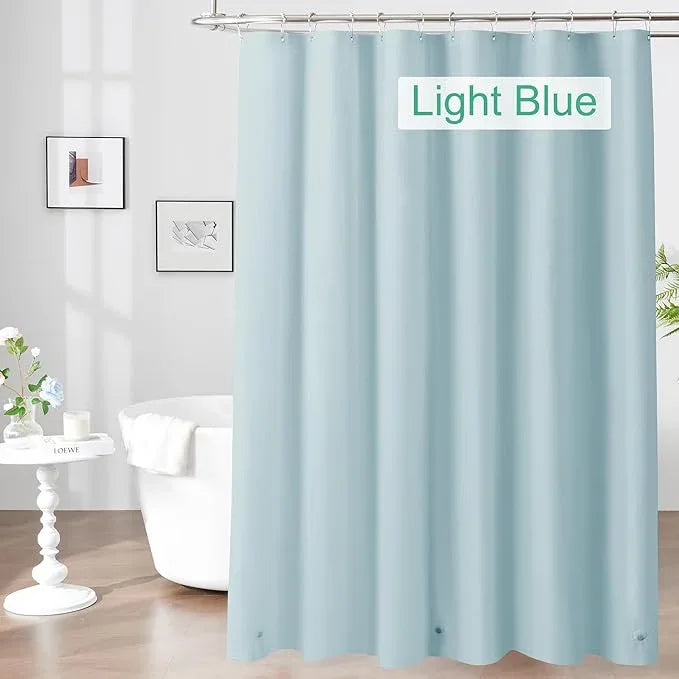 Mrs Awesome Light Blue Shower Curtain Liner with 3 Magnets, 72x72 Premium Flexible Sturdy Plastic Shower Curtain for Bathroom Lightweight & Waterproof, Light Blue - ModernBath