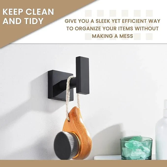Suyar Bathroom Towel Hook, Stainless Steel Bath Robe Holder, Hand Towel Hanger Wall Mounted, Matte Black - ModernBath