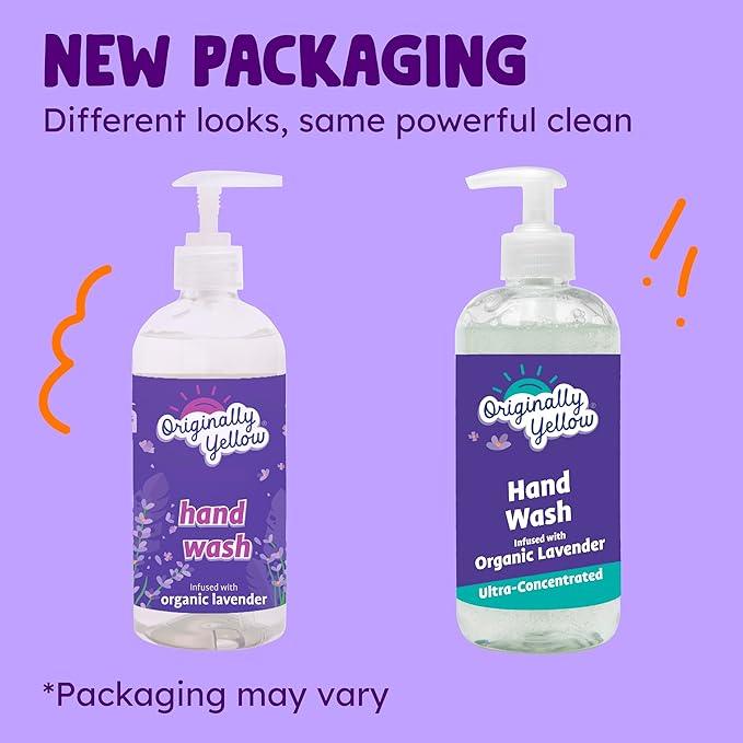 Originally Yellow Plant-Based Hand Soap All Natural Infused with Organic Lavender | Gentle Natural Hand Soap | Pet & Baby-Safe Soap, 16 Fl Oz (3-Pack) - ModernBath