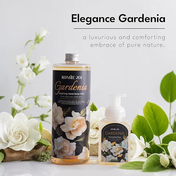 ROMIIE ZOI Hand Soap Refills Foaming, Gardenia Scent Natural Plant Moisturizing Foam Soap Refills with Dispenser 1 L/ 33.8 FL OZ(Pack of 3) - ModernBath