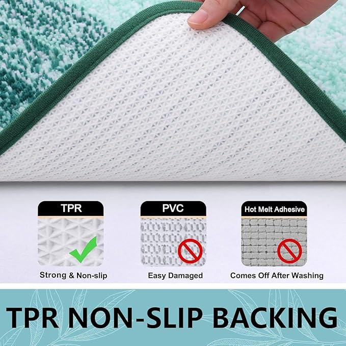 Arotive Microfiber Bathroom Rugs, Shaggy Soft and Absorbent Bath Rug, Non-Slip, Thick Plush Machine Washable Dry Bath Mats for Bathroom, Tub and Shower, 36x24, Dark Green, Rectangular - ModernBath