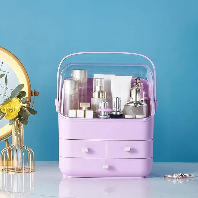 Large Makeup Organizer w Drawers Beauty Organizer Makeup Box Holder Vanity Organization Desk Countertop MakeUp Organizers Bathroom Counter Organizer Skincare Cosmetic Case Stand Dustproof Lid Gift - ModernBath