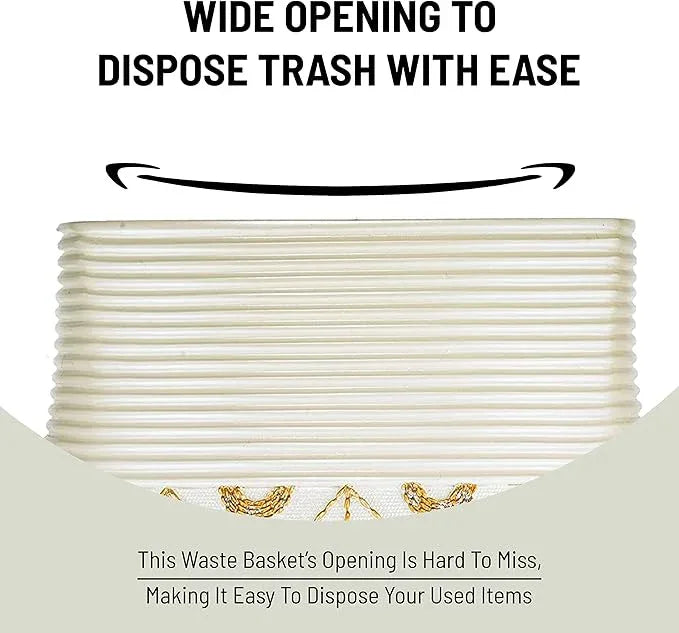 Zahari Home 2pc Seraphina Bathroom Set Waste Basket & Tissue Cover Modern Classic Decor Stylish Unique Design Beautiful White Bathroom Accessories Set - ModernBath