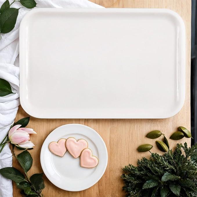 Yew & Tulip Natural Marble Vanity Tray, 12"x 8"x 0.7" Glossy White Serving Tray for Bathroom, Kitchen, Vanity, Home Decor, Wedding etc. (Polished White) - ModernBath