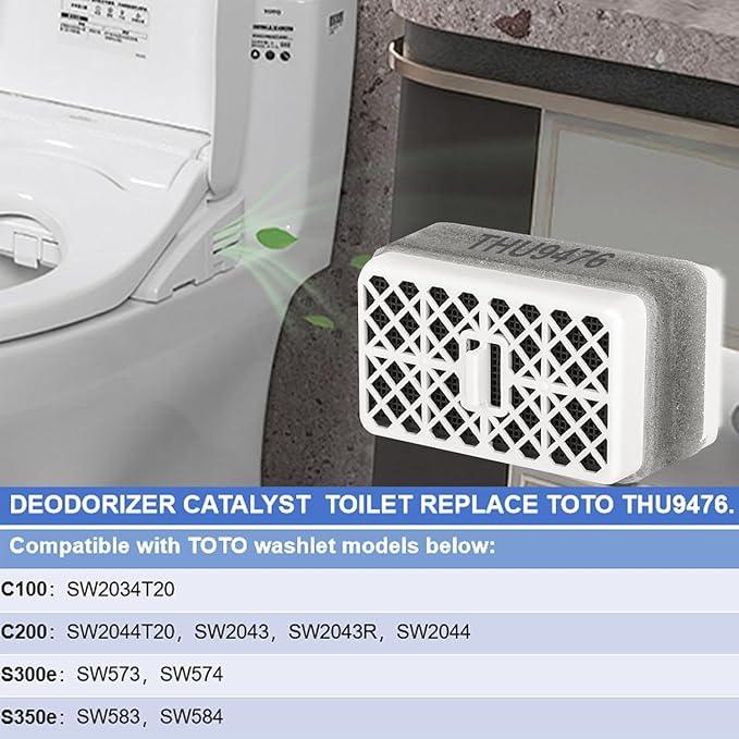 Replace OEM TOTO THU9476 Deodorizer Catalyst,Deodorizing Cartridge Compatible for Washlet C100/C200/S300e/S350e Toilet Deodorizer FilterToilet Air Filter Carbon Deodorizing Cartridge (THU9476-2) - ModernBath