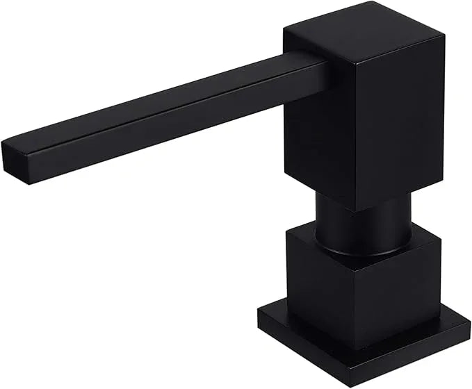 Sink Soap Dispenser for Kitchen Sink (Matte Black), All Brass Built-in and Refill from Top Design,Metal Hand Soap & Dish Soap Copper Pump - ModernBath