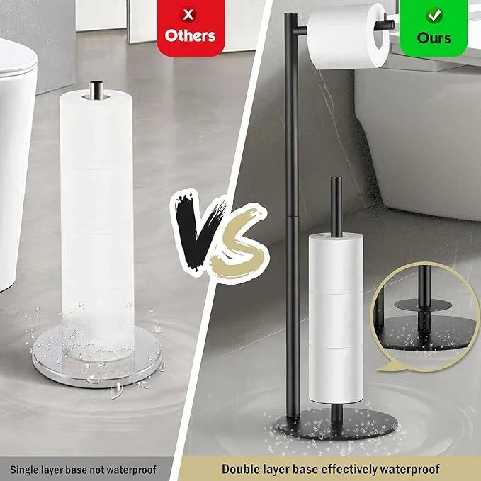 Toilet Paper Holder Stand, Toilet Paper Storage Standing, Standing Toilet Paper Stand, Standing Toilets Paper Holder with Storage, Bathroom ToiletPaper Roll Stand - ModernBath