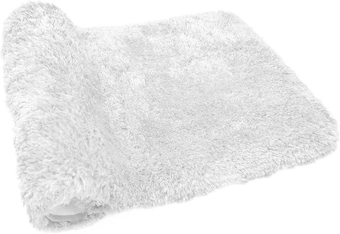 FIFU Bathroom Rugs 24" W x 36" L, Bath Mat for Bathroom, Bedroom, Laundry Room & Kitchen, Non-Slip Rubber Latex Backing, Extra Soft and Absorbent Microfiber Carpet, Machine Washable Rug, White - ModernBath