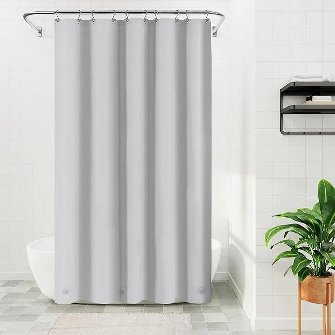 Barossa Design 54W x 78H Stall Shower Curtain Liner Silver Gray - Waterproof Lightweight PEVA Plastic Shower Liner with 3 Magnets & Metal Grommets - Gray Silver - ModernBath