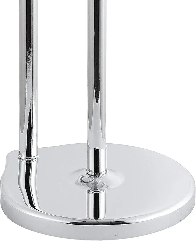 SunnyPoint Free Standing Bathroom Toilet Paper Holder Stand with Reserve, Reserve Area has Enough Space for Jumbo Roll (Chrome) - ModernBath