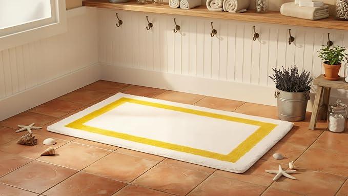 C23 Luxury Bathroom Rugs, Bath Mat - 20"x32" | 2200 GSM Tufted Cotton Bathroom Mat | Ultra-Absorbent Quick Dry, Heavyweight Non-Slip Bathmat | Thick Soft Plush Machine Washable Bath Rug - ModernBath