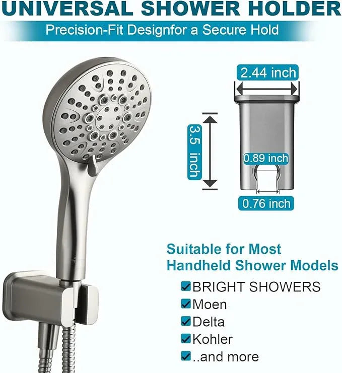 BRIGHT SHOWERS Wall Supply Elbow with Shower Head Bracket for Handheld Shower Head, Brass Core Wall Mounted Water Outlet, G1/2 Connector, Brushed Nickel - ModernBath