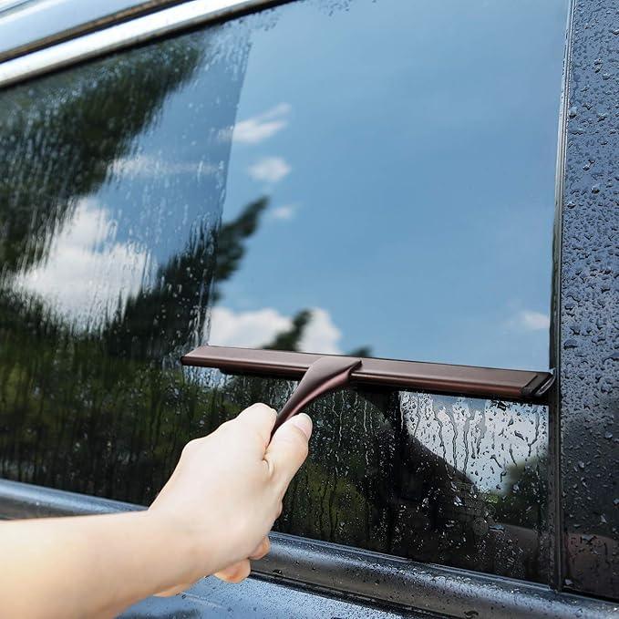 Hiware All-Purpose Shower Squeegee for Shower Doors, Bathroom, Window and Car Glass - Bronze, Stainless Steel, 10 Inches - ModernBath