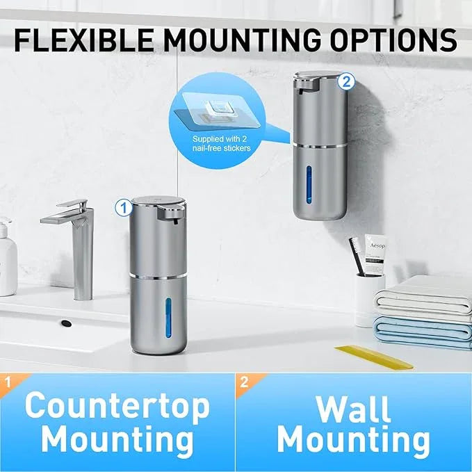 Fantictas Automatic Foaming Soap Dispenser Foaming Hand Sanitizer Touchless 1500mAh Soap Dispenser Rechargeable with Sensor for Bathroom Kitchen 13.5oz/380ml - ModernBath