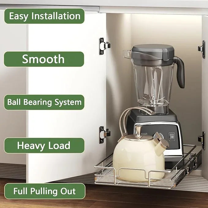 Pull Out Cabinet Organizer 15½" W x 21½" D, Heavy Duty Cabinet Pull Out Shelves, Slide Out Drawers Organization for Kitchen Cabinets Bathroom - ModernBath
