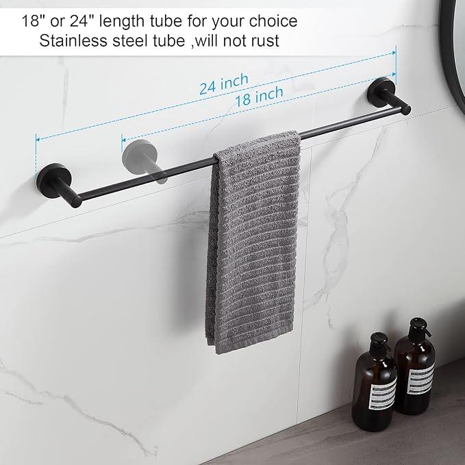 BGL Bathroom Hardware Set Black Bathroom Accessory Set Towel Bar 8 Pieces - ModernBath