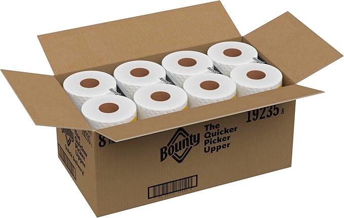 Bounty Quick-Size Paper Towels, White, 8 Family Triple Rolls = 27 Regular Rolls - ModernBath