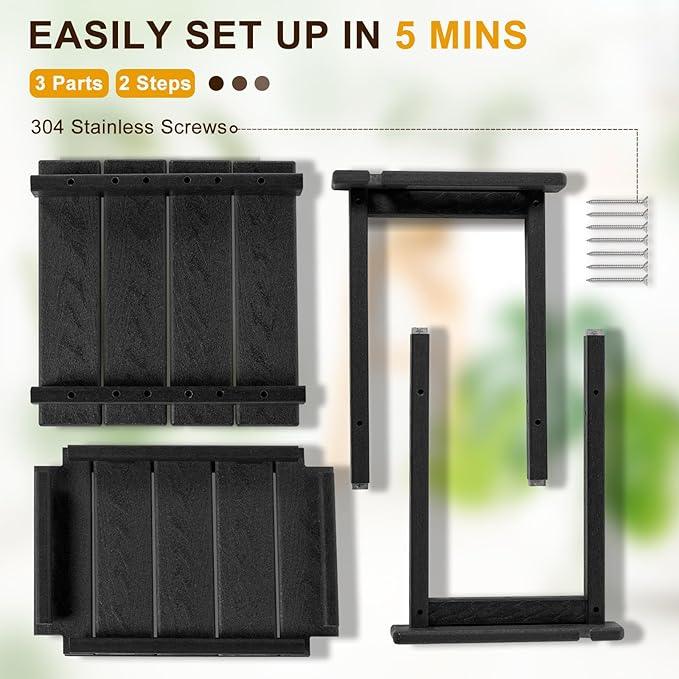 Nalone HDPE Shower Benches, Small Indoor/Outdoor Shower Seat with Storage & Handles, Ideal for Shaving Legs - ModernBath