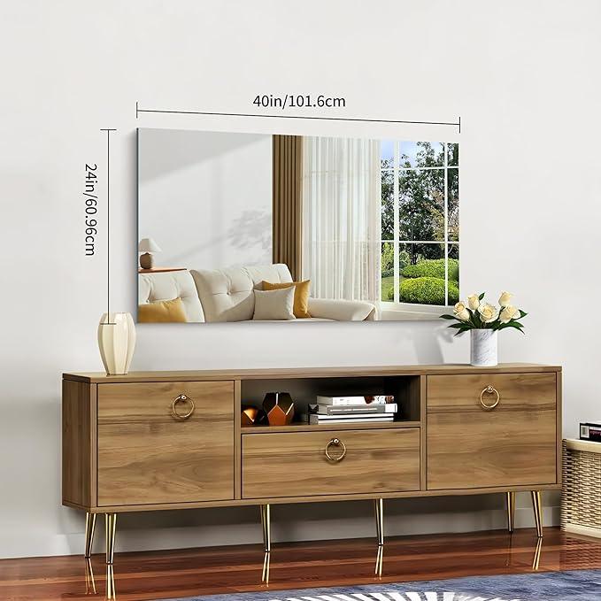 CILIBER Frameless Mirror, 24x40 Inch Rectangle Bathroom Mirrors for Wall, Upgraded Shatterproof Large Vanity Mirror Over Sink with Polished Edge for Bathroom, Bedroom, Living Room and Entryway - ModernBath