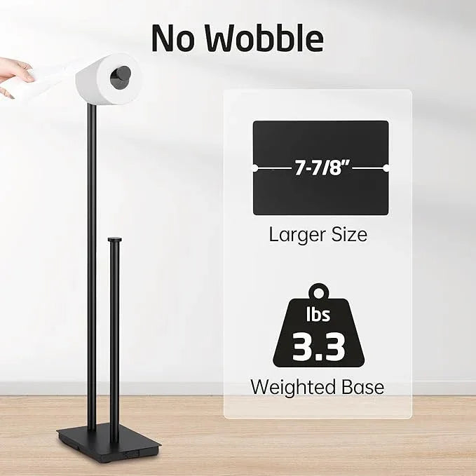 KES Freestanding Toilet Paper Holder with Reserve for Bathroom with Weighted Base, Modern Tissue Roll Holder Stand 29" H, SUS304 Stainless Steel Rustproof Matte Black, BPH286S1B-BK - ModernBath