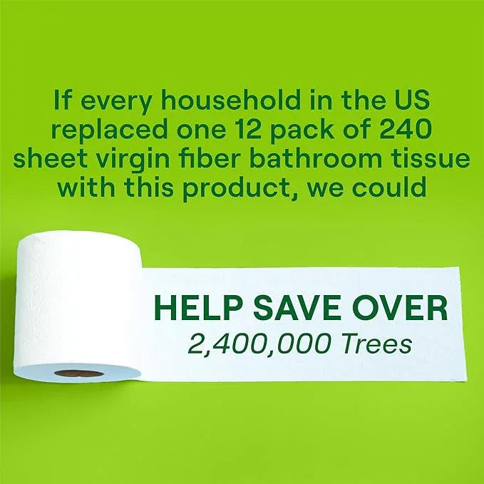Seventh Generation Toilet Paper Recycled Bath Tissue 4-Pack 100% Recycled Paper 2-ply without Chlorine Bleach 12 Rolls - ModernBath